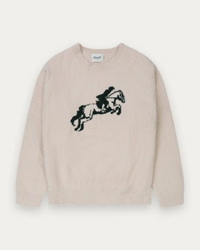 Bouclé Cream Equestrian Knit Crew