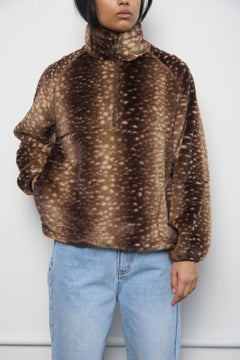 Bambi Brown Tachette Faux Fur Zipup