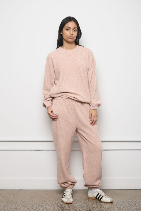 Hush Pink Clouded Texture Crew