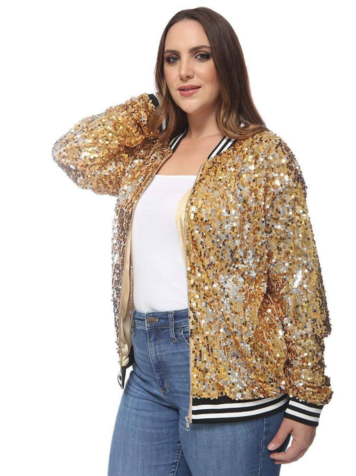 Plus size gold jacket best sale