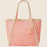 Two Tone Woven Straw Tote Bag