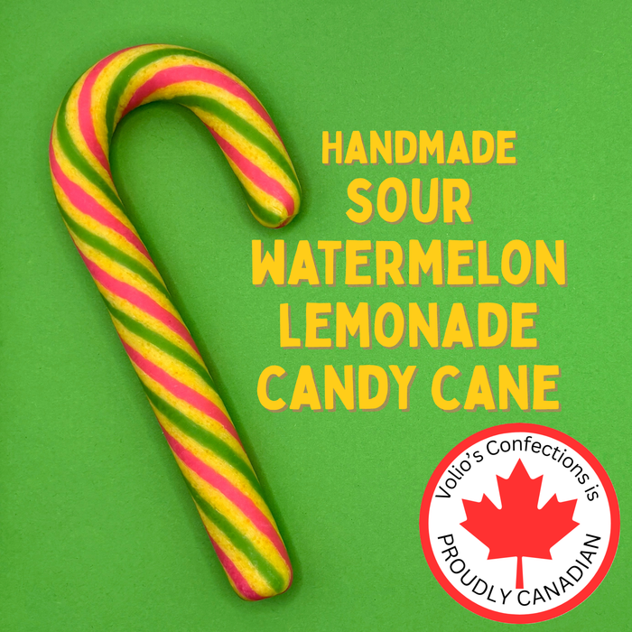 Sour Watermelon Lemonade Handmade Candy Canes - Case of 10