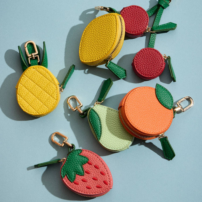 Orange Bag Charm with Keychain Clip