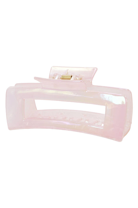 Pearlescent Glossed Clear Block Hair Claw