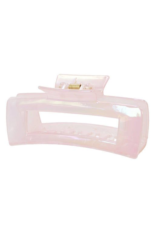 Pearlescent Glossed Clear Block Hair Claw