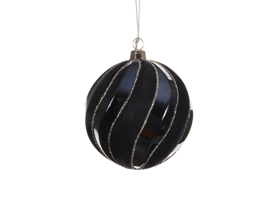 Orn Ball Night Blue with Glitter