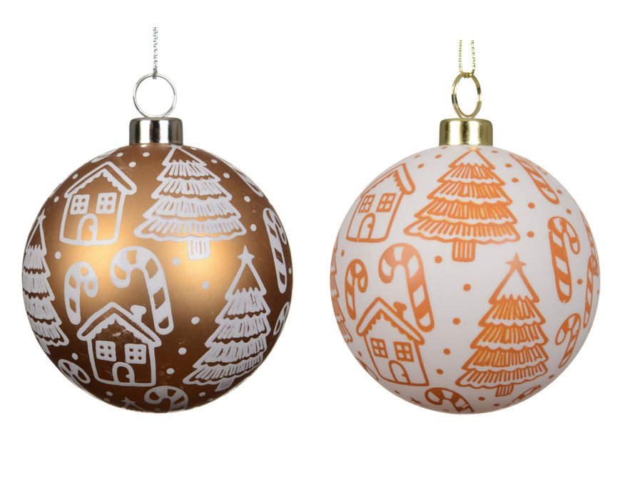 Orn Ball Gingerbread with White & Reverse
