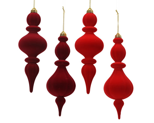 Orn Finial Burgundy/Red
