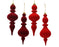Orn Finial Burgundy/Red