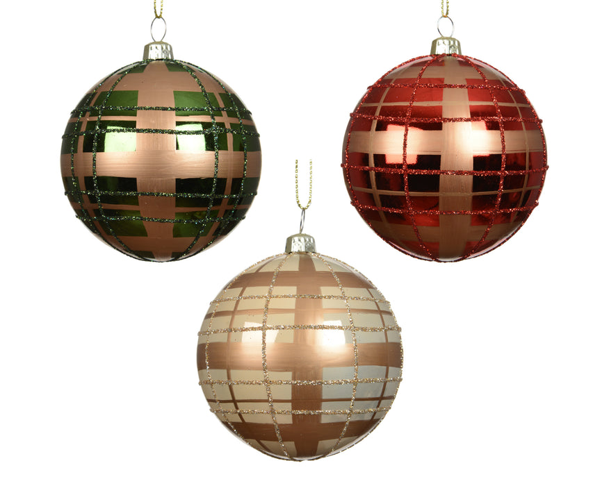 Orn Ball Copper with Green/Red/Cream