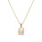 Mio Queena - Square Initial 18K Gold-plated Stainless Steel Necklace: Golden T (including chain)