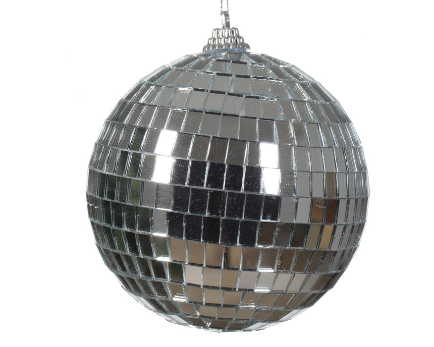 Orn disco ball silver med