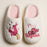 Fuzzy Slippers with Pink Pony Club and Boot Embroidery