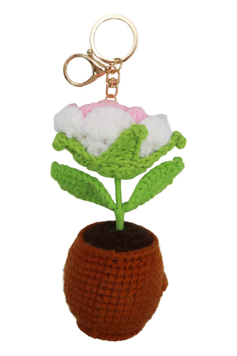 Large Emotional Support Pot Crochet Key Chain