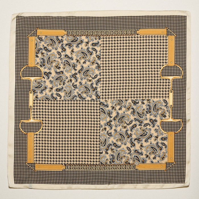 Vintage Chain & Paisley Print Square | Scarf