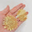 Golden Hollow Sunflower Hoop Earrings