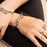 18K Gold PVD Stainless Steel Heart with Stone Bangle