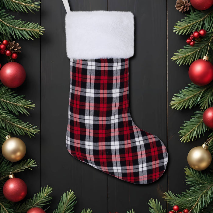 Red Plaid Christmas Stockings