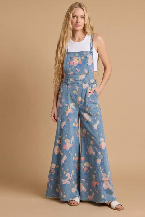 Muse Floral Wide-Leg Overalls
