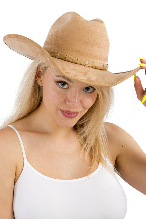 Faux Nubuck Suede Cutter Cowboy Hat
