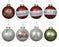Orn Ball Glass Red/White/Green Assorted