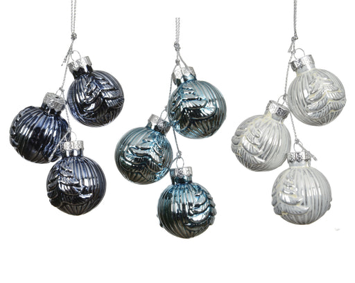 Orn Ball Bunch Navy/Blue/Silver