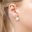 18K Gold PVD Stainless Steel 12mm glass Pearl Stud Earrings