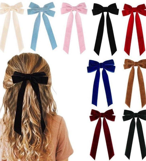 Miss Sparkling - Velvet hair bow: One size / Blue