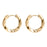18K Gold PVD Stainless Steel Textured Twisted Huggie Hoop Earrings