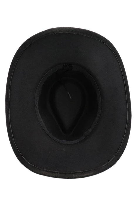 Buffalo Skull Belt Tycoon Retro Faux Wool Felt Cowboy Hat