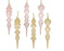 Orn Finial Glass Pink/Ivory