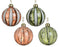 Orn Ball Amber/Green with Stripes
