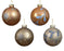 Orn Ball Amber/Beige with Blue/Silver Design