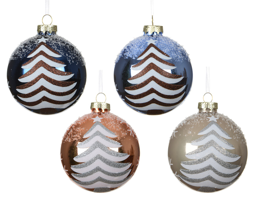 Orn Ball Assorted Colours with White Tree
