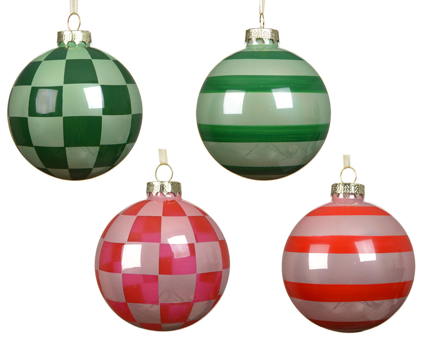 Orn Ball Checkered/Striped