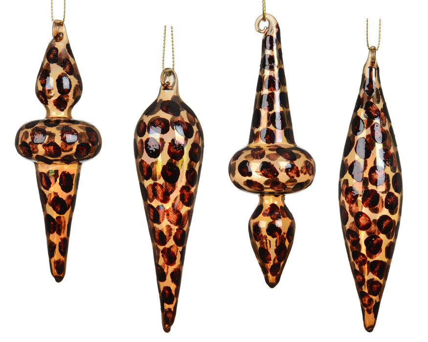 Orn Finials Amber with Brown Spots