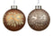 Orn Ball Amber/Tan with White Leaves