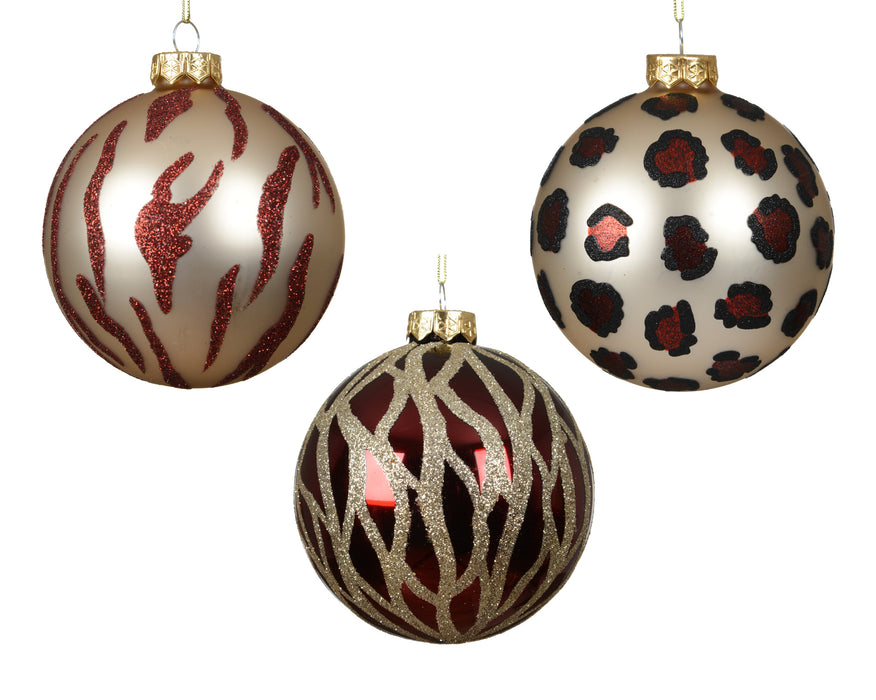 Orn Ball Tan/Rust with Designs