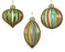 Orn Ball/Onion/Drop Multi Coloured Striped