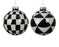 Orn Ball Black & White Check/Triangle