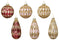 Orn Ball/Drop Burgundy/Pink/White with Gold