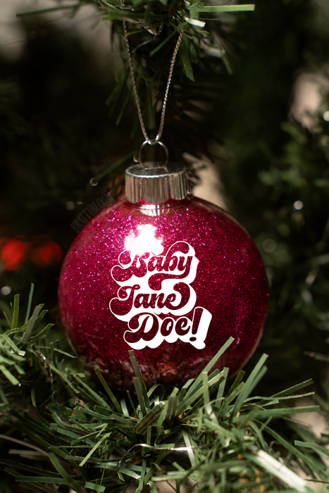 Baby Jane | Ornament |  Pink Glitter | Plastic |
