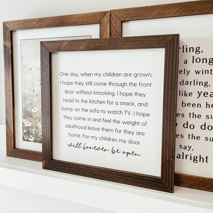 One Day When My Children Are Grown Framed Wood Sign