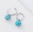 18K Gold PVD Stainless Steel Turquoise Stone Huggie Earrings