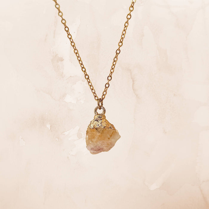 Raw Crystal Necklace - Stainless Steel Spiritual Gift