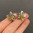 Two Tone 18K Gold Plated S.Steel Flower Ear Studs