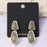Marbled Cabochon Double Drop Earrings
