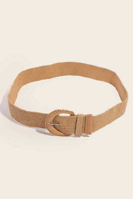 Braided Crescent Buckle Elastic Belt