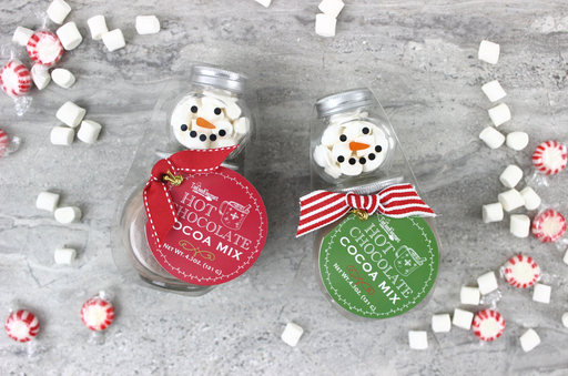 2 Stack Glass Jar - Snowman Cocoa Set