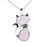 Natural Stone Cat-shaped Pendant Necklace - CS